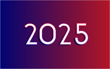 2025 Happy New Year Design Elegant Glitter Abstract Vector Illustration