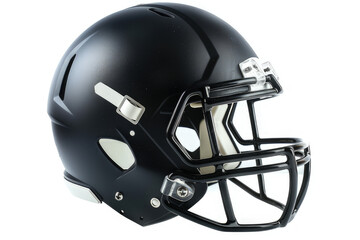 Fototapeta premium A black football helmet designed for safety and performance in sports. isolated on white background