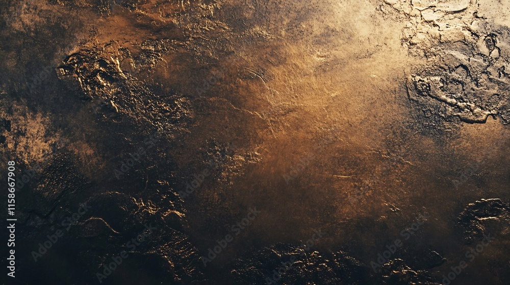 Poster dark and gold textured background creating dramatic atmosphere