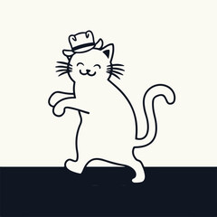 Funny Cat Silhouette Line art