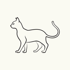 Line Art Cat Silhouette