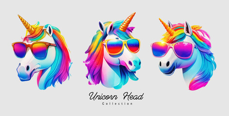 Colorful unicorn horse pop art , animal style vector illustration