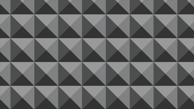 Abstract seamless pattern of dark gray pyramids. Geometric background texture for design, decoration, and presentation.