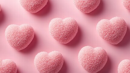 Fototapeta premium Celebrate love with realistic valentine pink heart patterns in a spacious environment – stunning photo capture