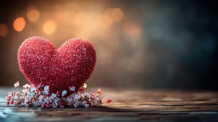 Fototapeta premium Celebrate love valentine sweetheart-themed digital art showcase romantic atmosphere artwork creative space for text