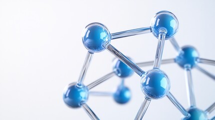 Obraz premium Close-up Photo: Beautifully Rendered 3D Molecular Structure Against a Bright Background. AI Generated