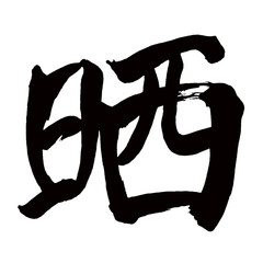 Japan calligraphy art【노출・Exposed】日本の書道アート【晒す・さらす・サイ】／This is Japanese kanji 日本の漢字です／illustrator vector イラストレーターベクター