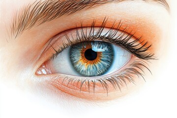 Detailed Vector Art of Human Eye with Iris and Retina