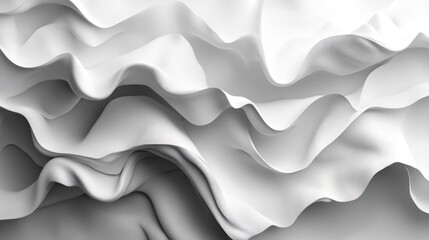 Fototapeta premium Abstract grayscale waves of flowing fabric texture.