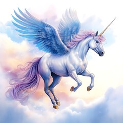 Obraz premium Unicorn in a magical landscape. Generative AI