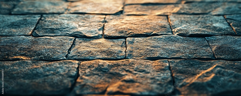 Poster stone pavement texture creating dramatic background with warm light