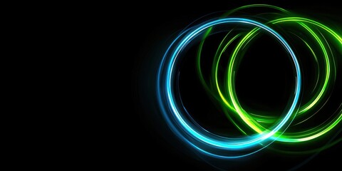 Green and blue circle with a black background