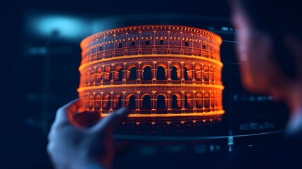 Plakat rome hologram, 3d scan, vr - holographic and futuristic i.