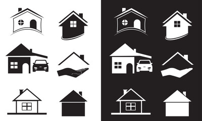 Fototapeta premium Home and house icon pack, Home icon thin outline vector set in flat line style. 
