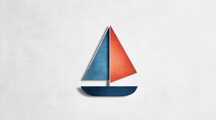Elegant Minimalist Sailboat Illustration: A Calm, Stylized Digital Artwork. AI Generated
