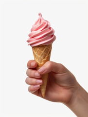 strawberry Swirl Ice Cream Cone