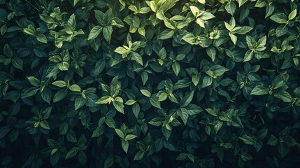 Green foliage creating lush natural background texture