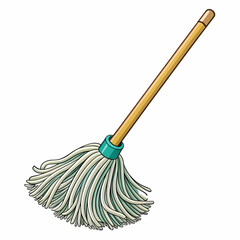 Hand-Drawn Mop Clipart in Cartoon Style