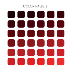 Trendy newest shades of red color palette collection set