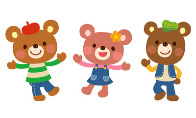 かわいい　くま　ポップ　キャラクター