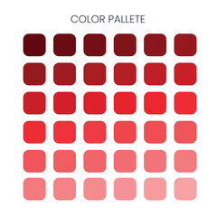 Trendy newest shades of red color palette collection set