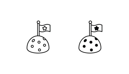 Planet Flag icon design with white background stock illustration