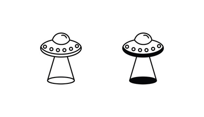 UFO icon design with white background stock illustration