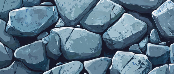 Fototapeta premium Vector cartoon illustration of rough granite texture with detailed rock formations