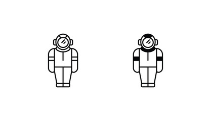 Space Suit icon design with white background stock illustration