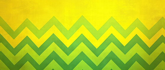 Bright yellow and green zigzag stripes create a vibrant cartoon background design