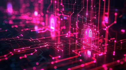 Obraz premium Cyber Security Firewall: Futuristic Digital Protection