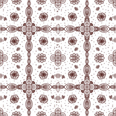 Floral mandala design, white background, seamless pattern, elegant flower art, decorative design, textile print, wrapping paper, wall art, bohemian style.