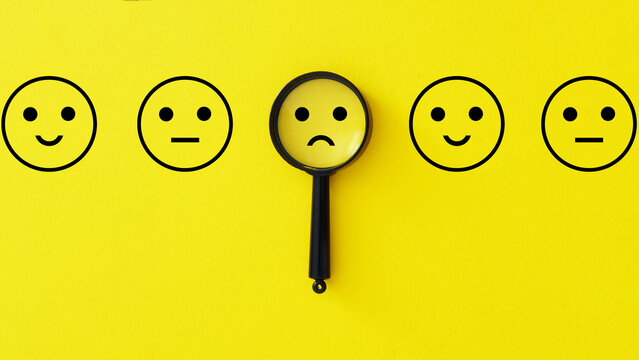 Customer complaints concept and Reputation management. Angry feedback from client and dislike icon. Dissatisfaction with product or service problems cause bad review comments