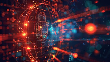 Fototapeta premium Cybersecurity Shield: Generative AI Data Protection