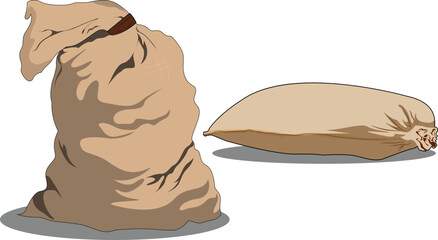 Rice of sack isolated on white background vector illustration