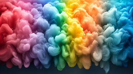 Obraz premium Rainbow Color Smoke, A Vivid Abstract Swirl of Hues