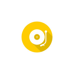 Vinyl record icon. Gramophone icon isolated on transparent background