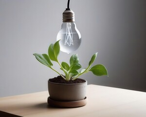 light bulb and plant