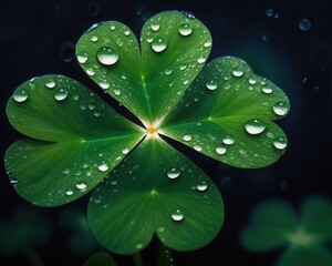 green leaf with water drops