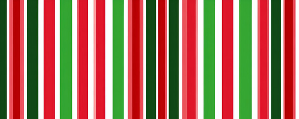 Vibrant Vertical Stripes, Red, Green, White Design. Festive pattern ideal for holiday decor, apparel, or wrapping paper. Creates a joyful, celebratory mood.