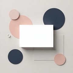 Elegant Business Card Display with Muted Geometric Shapes for Branding