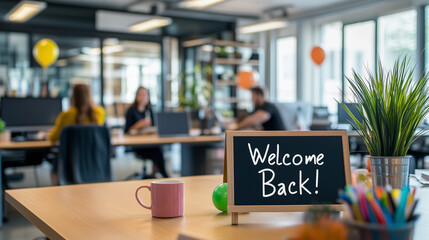 Fototapeta premium Office after weekends, Welcome Back, End of Vacations