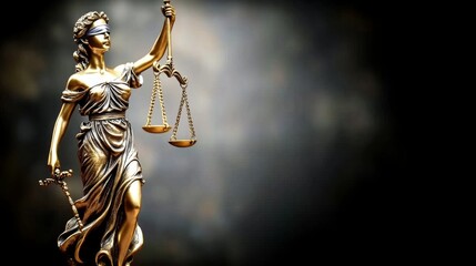 Obraz premium Legal and law concept statue of Lady Justice with scales of justice