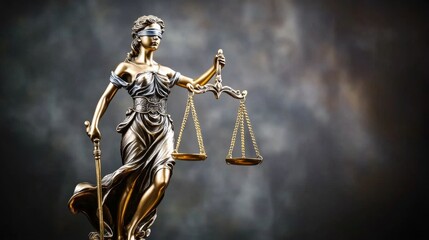 Legal and law concept statue of Lady Justice with scales of justice