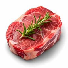 Fresh raw meat with rich marbling and natural texture, isolated on a transparent background,