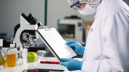 Food safety inspector working in laboratory