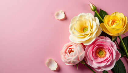 Fototapeta premium Delicate Floral Arrangement in Pastel Colors
