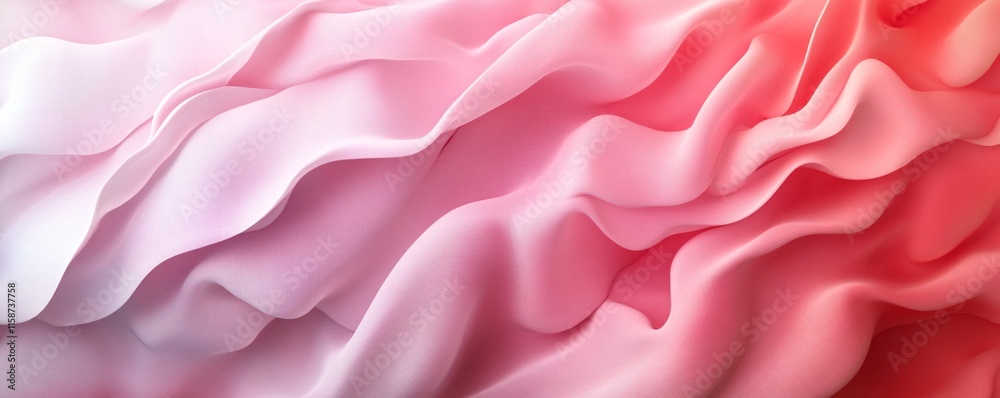 Poster Pink and red abstract flowing cloth background creating soft smooth waves