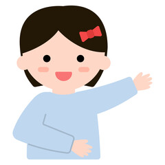 발표하는 여자 어린이 일러스트