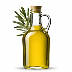 Glass Bottle of Olive Oil Realistic Image